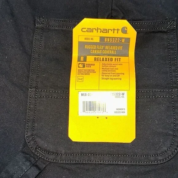NWT Carhartt women’s Rugged-Flex Relaxed Fit Canvas Coverall sz M 8-10 BN5322-W - Picture 2 of 7
